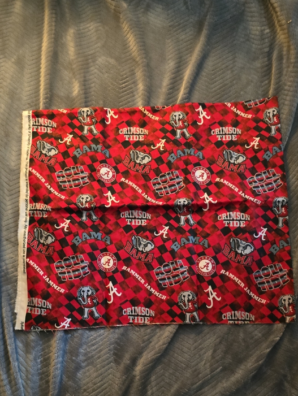 Alabama Crimson Tide Logo Fabric - Red & Black